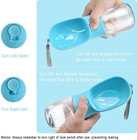 Dog Water Bottle with Food Container, Travel Puppy Water Bowl, Portable Pet Dispenser, Dog Gift Stuff Accessories Items, Puppy Essentials Necessities for Yorkie Cat Walking and Hiking