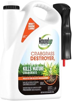 Roundup for Lawns Crabgrass Destroyer2, Tough Weed Killer, Kills Crabgrass, Foxtail, Goosegrass, Ready-to-Use, 64 oz.