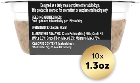 Cesar Simply Crafted Adult Wet Dog Food Meal Topper, Chicken, 1.3 oz. (10 Count, Pack of 1)