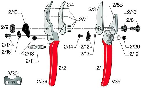 Felco F2 Pruning Shears – 9.25" Swiss-Made Garden Clippers for Professional Pruning | Hand Pruners for Gardening | Garden Tool Cutter with Precision Bypass Blade, Aluminum Body, Replaceable Parts