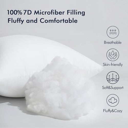 MIULEE 12x20 Inches Pillow Inserts Pack of 2, Decorative Throw Pillow Inserts for Couch