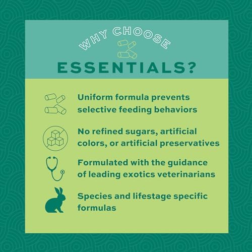 Oxbow Essentials Rabbit Food, Adult Rabbit, Made with Oxbow Timothy Hay, Pet Pellets with Vitamins & Minerals, Small Animal Pet Products, Bunny Supplies, Made in USA, Bunny Food, 5 lb