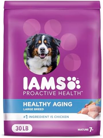 IAMS Proactive Health Healthy Aging Large Breed Dog Food for Mature and Senior Dogs with Real Chicken, 30 lb. Bag