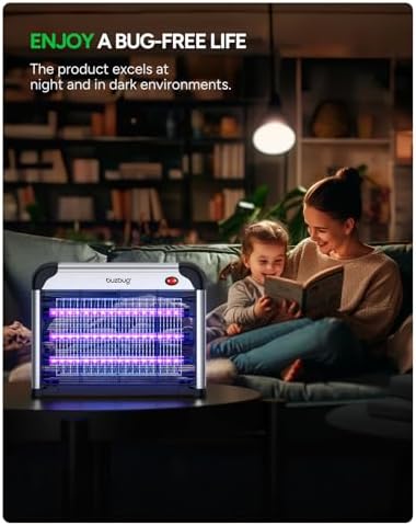 Buzbug LED Bug Zapper Indoor, 10 Years Lifespan 3 Lamps Enhance Insect Attraction, 3800V High-Voltage, Electric Mosquito Zapper, Fruit Fly Mosquito Moth Gnat Trap, Killer, Zapper -MA009
