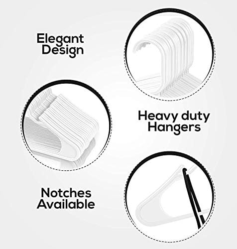Utopia Home - Plastic Hangers 50 Pack - Space Saving Clothes Hanger - Durable and Strong Closet Organizers and Storage Makes It Ideal Apartment or Dorm Room Essentials for Girls or Guys (White)