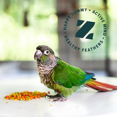 ZuPreem FruitBlend Bird Pellets, Daily Bird Food for Cockatiel, Lovebird, Quaker, Small Conure, Lorikeet, Core Nutrition for Medium Birds, Cockatiel Pellets, Conure Food (M, 2 lbs)