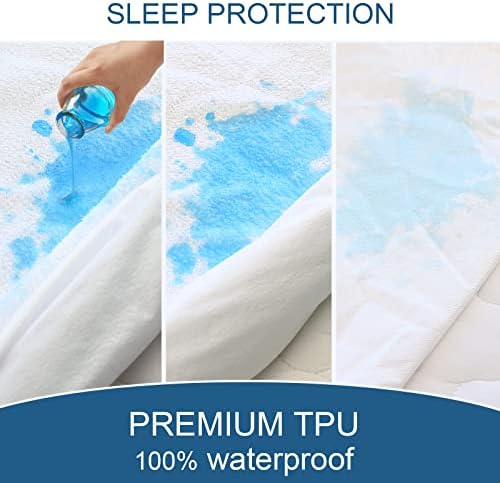 Full Size Mattress Protector Waterproof Mattress Topper Pad Cover Fitted Bed Sheets Full up -14'' Terry Super Soft & Breathable & Noiseless Mattress Protector Machine Washable