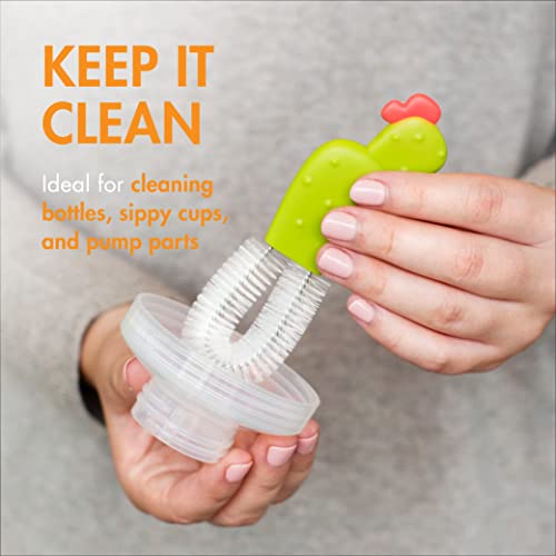 Boon Cacti Replacement Baby Bottle Brushes - Includes Bottle Cleaner Brush, Straw Cleaner Brush, Nipple Brush and Detail Brush for Baby Bottles - Newborn Essentials - Sage - 4 Count