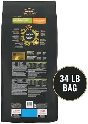 Purina Pro Plan Weight Management Dog Food Dry, Shredded Blend Chicken and Rice Formula - 34 lb. Bag