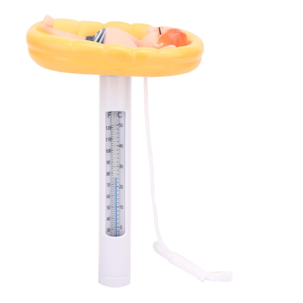 Floating Pool Thermometer, Cute Swimming Pool Thermometer with String, Floating Water Thermometer for Swimming Pool, Spa, Aquariums