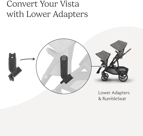 UPPAbaby Lower Adapter for Vista, Vista V2, Vista V3 Strollers/Compatible with RumbleSeat V2+, Bassinet, Aria, Mesa V2, and Mesa Max Infant Car Seats/Quick + Secure Attachment / 1 Set