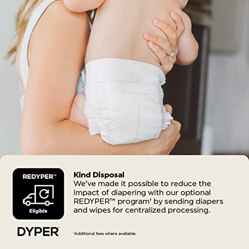DYPER - Baby Diapers Hypoallergenic Cloth Alternative Day & Overnight Protection - Made with Plant-Based* & Honest Ingredients - Size 1 (36 Count)