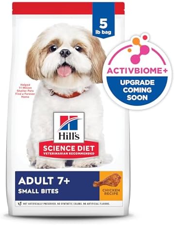 Hill's Science Diet Adult 7+, Senior Adult 7+ Premium Nutrition, Small Kibble, Dry Dog Food, Chicken, Brown Rice, & Barley, 5 lb Bag