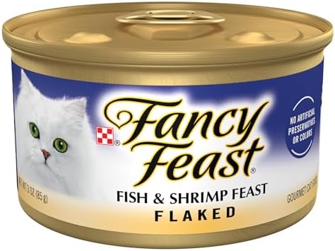 Purina Fancy Feast Wet Cat Food Flaked Fish and Shrimp Feast - (Pack of 24) 3 oz. Cans
