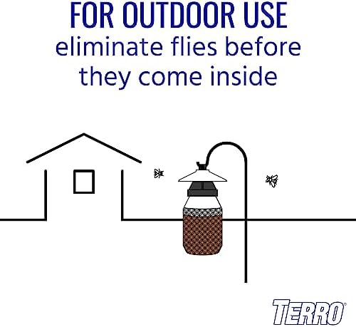 TERRO T380 Outdoor Reusable Fly Magnet Fly Trap - Poison Free Fly Killer and Trap with Bait