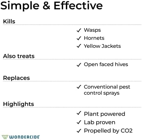Wondercide - Wasp and Hornet Killer Aerosol Spray with Natural Essential Oils - Kill Wasps, Hornets,and Yellow Jackets - for Porch, Patio, and Outdoor Areas - Pet and Family Safe - 10 oz - 2 Pack