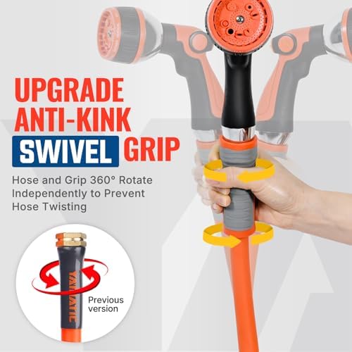 YAMATIC Heavy Duty Short Garden Hose 5/8 in x 5 ft with Swivel Fitting, Super Flexible Leader hose,All-weather, Lightweight, Burst 600 PSI