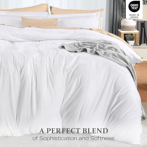 Utopia Bedding Duvet Cover King Size - 3 Piece with Zipper Closure - 1 Comforter Cover 104X90 Inches & 2 Pillow Shams 20X36 Inches (White) Comforter Not Included
