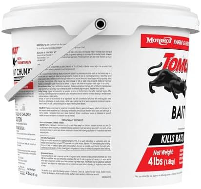 Tomcat with Bromethalin Bait Chunx Pail, Rat and Mice Control for Agricultural Use and Professional Applicators, 4 lbs.