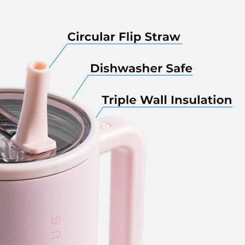 HydroJug Kids - 20 oz Insulated Kids Water Bottle with Flip Straw & Handle | Leak-Proof & Durable | Perfect for School, Sports, Lunch, Travel & Camp, Pink Sugar