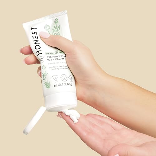 The Honest Company Hypoallergenic Diaper Rash Cream | Moisturizing + Calming Zinc Oxide Ointment | NEA Recognized, Cruelty Free | Value Size, 6 oz