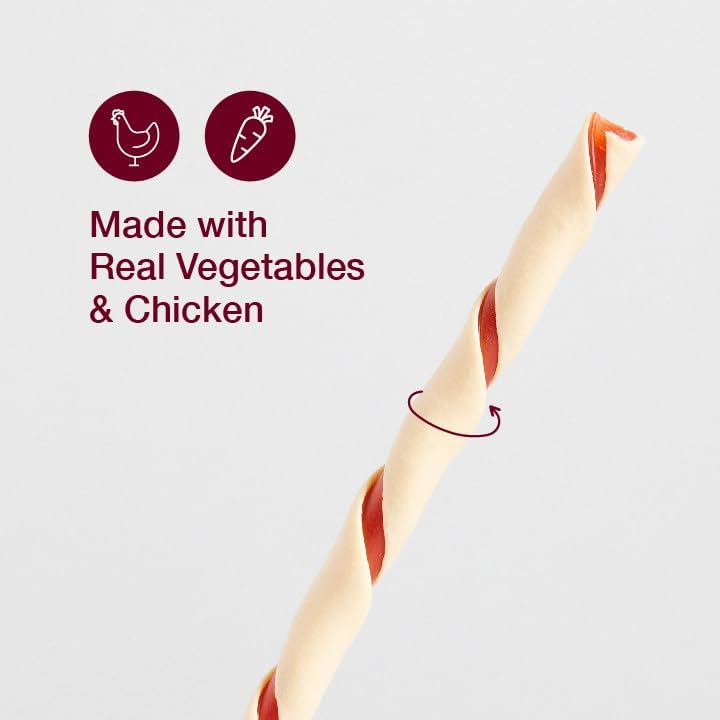 SmartBones Smart Twist Sticks, Rawhide Free Dog Chew Sticks, Made With Real Chicken, 50 Sticks , 9.7 Ounce (Pack of 1)