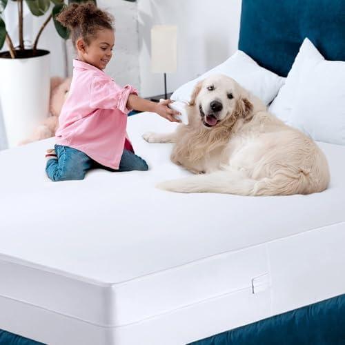 Utopia Bedding Zippered Mattress Encasement Queen, 100% Waterproof Bed Bug and Dust Mite Proof Mattress Protector, Absorbent Six-Sided Mattress Cover