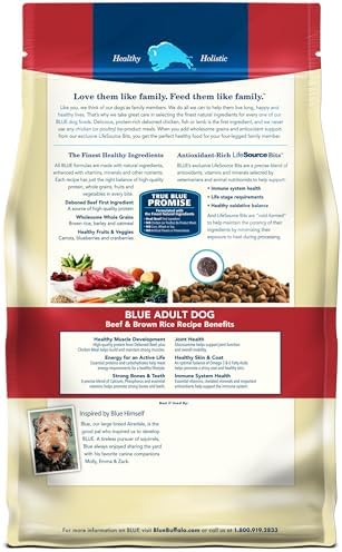 Blue Buffalo Life Protection Formula Adult Dry Dog Food, Helps Build and Maintain Strong Muscles, Made with Natural Ingredients, Beef & Brown Rice Recipe, 30-lb Bag