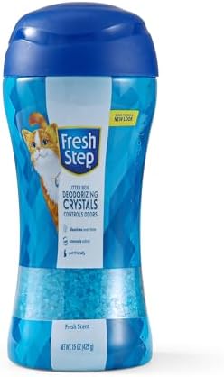 Fresh Step Cat Litter Crystals in Fresh Scent - Cat Litter Box Deodorizer - Combats Odors and Neutralizes Smells to Keep Your Home Clean, 15 Ounce - 3 Pack