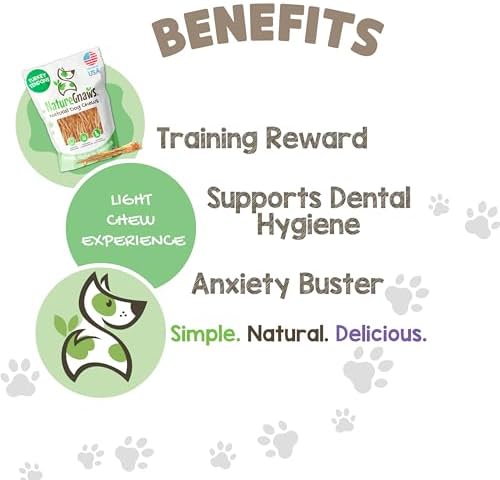 Nature Gnaws USA Turkey Tendons for Dogs (4oz) - Delicious Grain Free Reward Snack for Small, Medium & Large Breeds - Premium Natural Dog Chew Treats