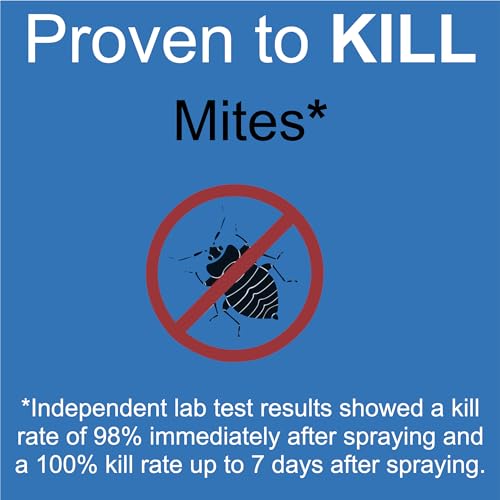 Premo Guard Mite Treatment Spray – 16 oz – Kills Dust, Scabies, Spider, Carpet, Bird, Mouse & Rat Mites in Home, on Furniture, Bedding – Natural Non-Toxic 100% Effective – Child & Pet Safe