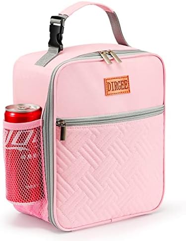 Lunch Bag for Women Insulated Lunch Bag For Men Adults Small Lunch Bag for Office Work - Leakproof Freezable Cooler Bag Reusable Portable Lunch Box (Pink)