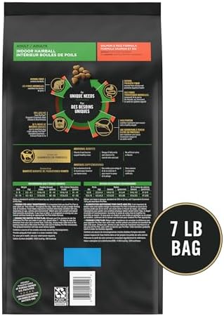 Purina Pro Plan Hairball Management, Indoor Cat Food, Salmon and Rice Formula - 7 lb. Bag