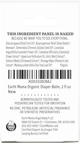 Earth Mama Organic Diaper Balm 2-Ounce | Diaper Cream for Baby | EWG Verified, Petroleum & Artificial Fragrance-Free with Calendula for Sensitive Skin (2-Pack)