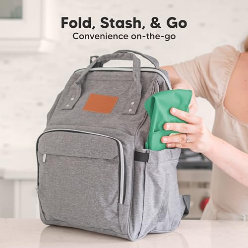 3-Pack Waterproof Baby Bibs for Eating - Lightweight Toddler Feeding Bibs with Large Food Catcher, Mess Proof, Food-Grade Baby Eating Essentials, Easy to Put On & Clean (Slate)