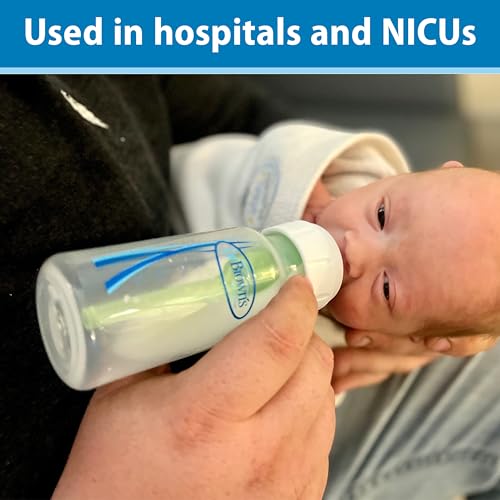 Dr. Brown’s Level T Narrow Baby Bottle Nipple, Slower Flow Rate for Infants, 100% Silicone Bottle Nipple, BPA Free, 0m+ – 6-Pack