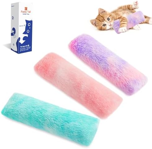 Potaroma Cat Toys Pillows, 3 Pcs, Soft and Durable Cat Crinkle Sound with Catnip Inside, Interactive Indoor Kitten Kicker, Promotes Kitty Exercise