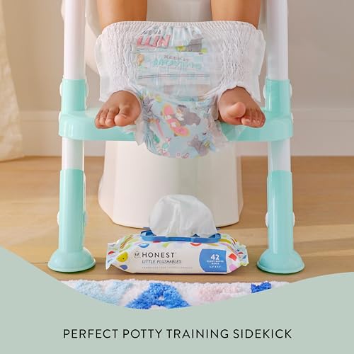The Honest Company Plant-Based Toddler Flushable Wipes | Designed for Potty Training | 99% Water, Hypoallergenic, EWG Verified, Safe to Flush | Fragrance Free, 126 Count