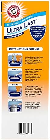 ARM & HAMMER Ultra Last Clumping Cat Litter Unscented MultiCat 18 Lbs. Pet Friendly with Baking Soda Odor Control Litter