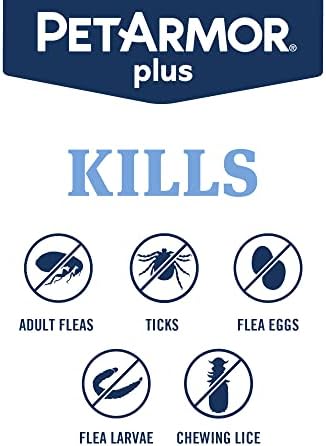 PetArmor Plus Flea and Tick Prevention for Dogs, Dog Flea and Tick Treatment, 6 Doses, Waterproof Topical, Fast Acting, Large Dogs Dogs (45-88 lbs)