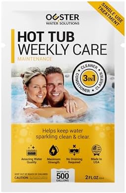 3in1 Weekly Hot Tub Cleaner, Conditioner, Clarifier - Hot Tub Chemicals for Standard & Inflatable Spas - Spa Chemicals for Crystal Clear & Sparkling Clean Water - Made in USA (4 Week Kit)