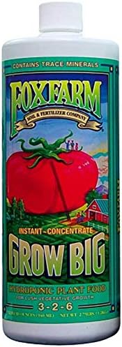 FoxFarm Grow Big Liquid Plant Food - Bloom Fertilizer for Flowers, Fruits, and Vegetables, Perfect for Indoor & Outdoor Potted Plants, NPK 6-4-4 (Pint)