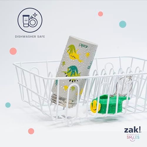 Zak Designs Bluey Sage Kids Water Bottle For School or Travel, 14oz Stainless Steel Water Bottle With Straw, Handle, and Leak-Proof, Pop-Up Spout Cover (Bluey & Bingo)