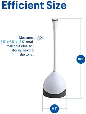 Clorox Toilet Plunger with Hideaway Caddy, Set of 2 – For Bathroom Organization and Storage, Bathroom Accessories, Toilet Unclogger, with Holder, White