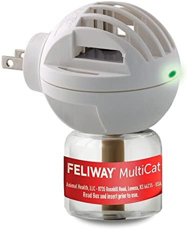 FELIWAY MultiCat 30 Day Cat Calming Plug In Pheromone Diffuser Starter Kit, 48ml - Helps Reduce Conflicts and Signs of Tension in Multi-Cat Households