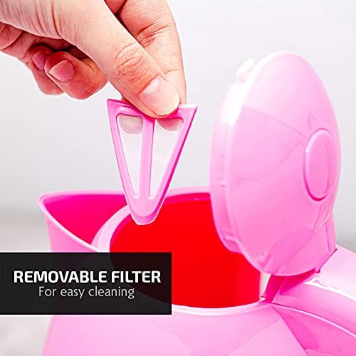 OVENTE Electric Kettle, 1.7L Fast Boiling Water Heater for Coffee or Tea, BPA Free with Water Level Gauge, Auto Shut-Off, Boil-Dry Protection, Indicator Light and Removable Filter, Pink KP72P