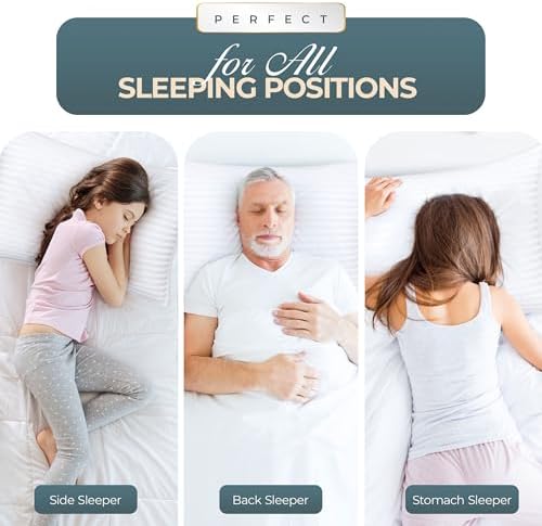 Utopia Bedding Bed Pillows for Sleeping Queen Size (White), Set of 2, Cooling Hotel Quality, for Back, Stomach or Side Sleepers