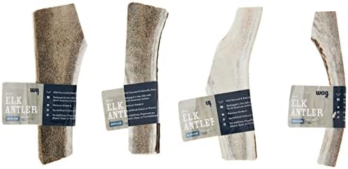 Amazon Brand - Wag Split Elk Antler, Naturally Shed, Long Lasting for Aggressive Chewers, Medium (Best for Dogs 15-30 lbs)