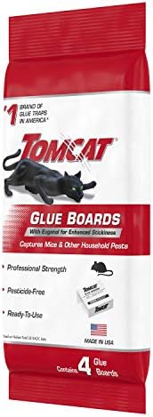 Tomcat Glue Boards with Immediate Grip Glue for Mice, Cockroaches, and Insects, Ready-to-Use, 8-Pack (32 Glue Boards)