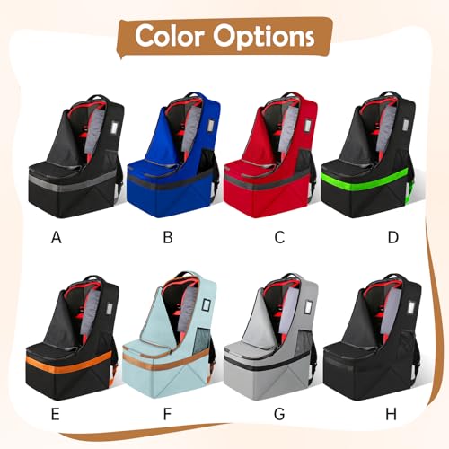 YOREPEK Padded Car Seat Backpack for Air Travel, Baby Travel Essentials for Flying, Car Seat Protector Bag for Baby Travel, Car Seat Bag for Airplane Travel (All Black)